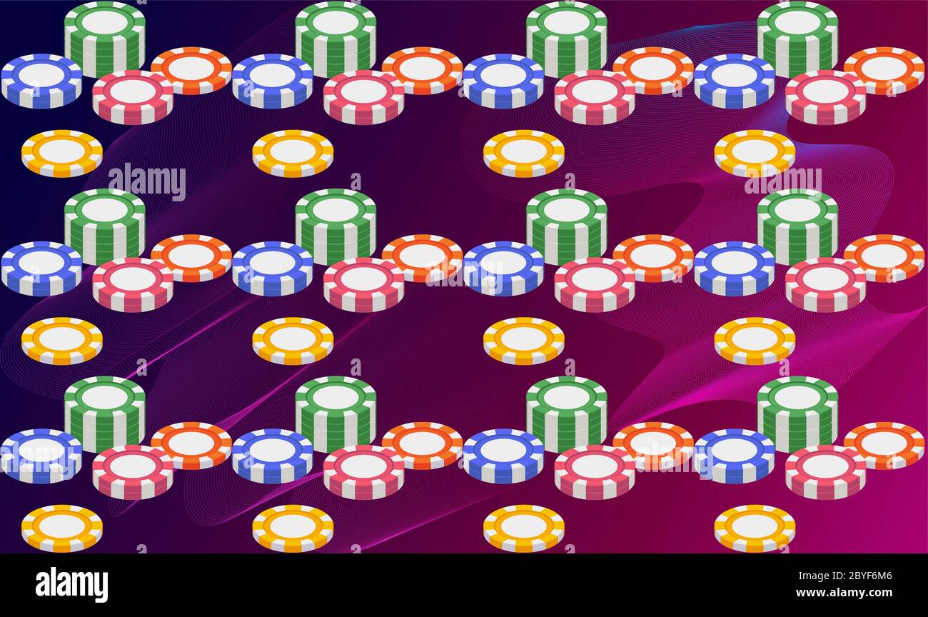 conception textile numérique de pièces de poker sur fond abstrait Illustration de Vecteur