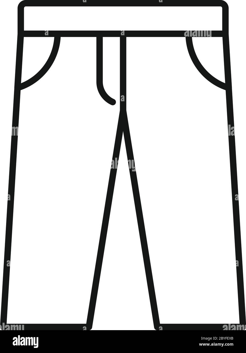 Icône jeans tendance. Contour tendance Jean icône vecteur pour le design de Web isolé sur fond blanc Illustration de Vecteur