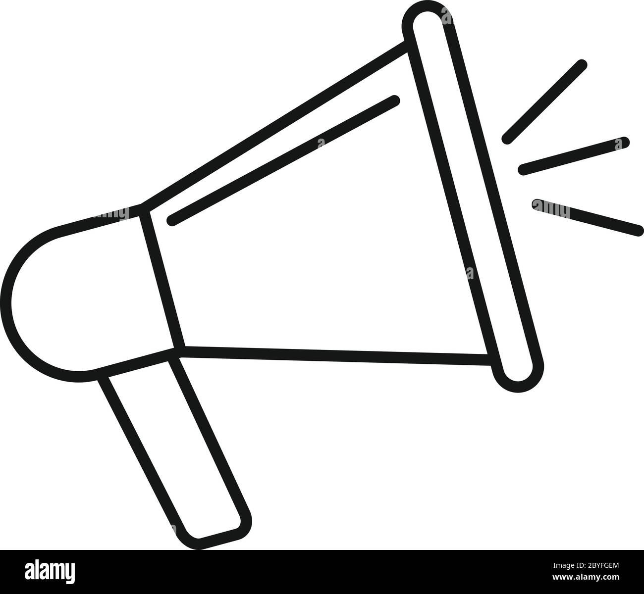 Icône de mégaphone de contenu captivant. Contour captivant contenu mégaphone icône vecteur pour la conception de Web isolée sur fond blanc Illustration de Vecteur