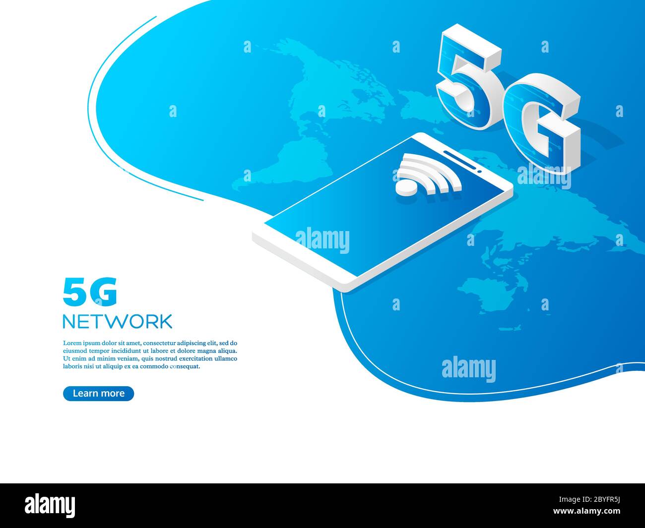 Concept de technologie réseau 5G. Illustration de Vecteur