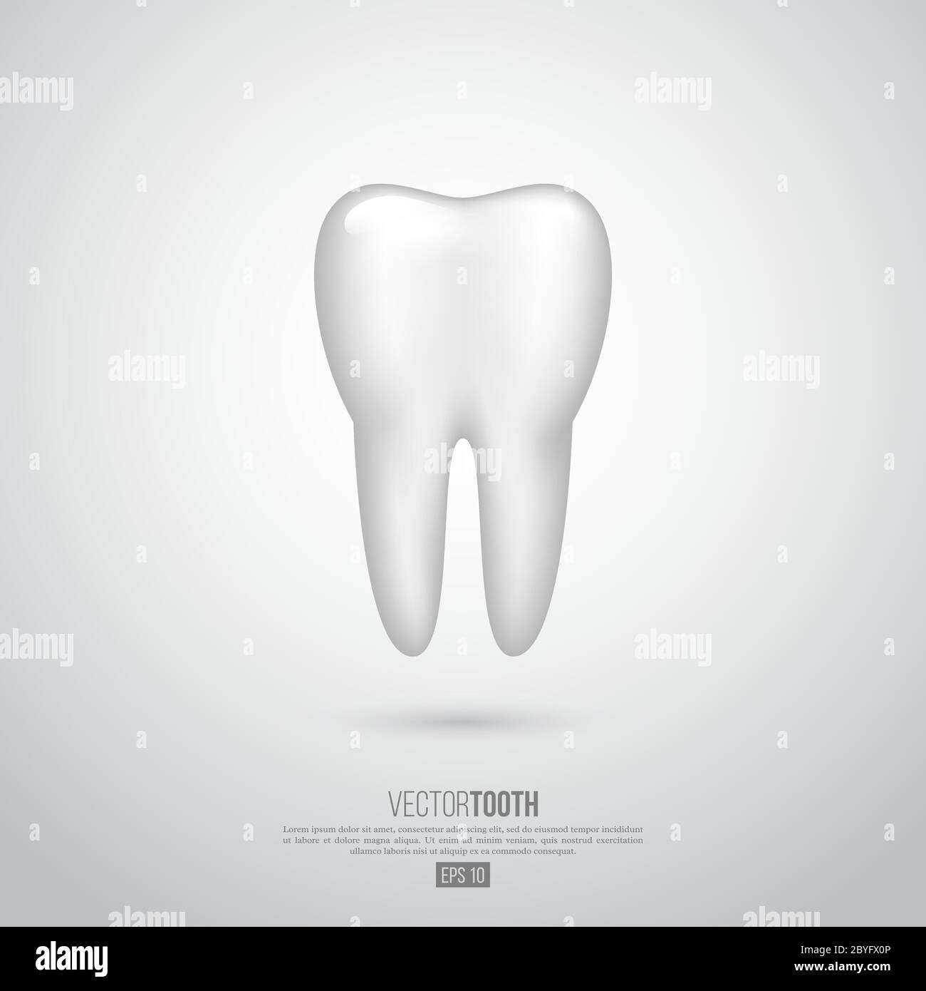 Dent 3D réaliste. Illustration de Vecteur