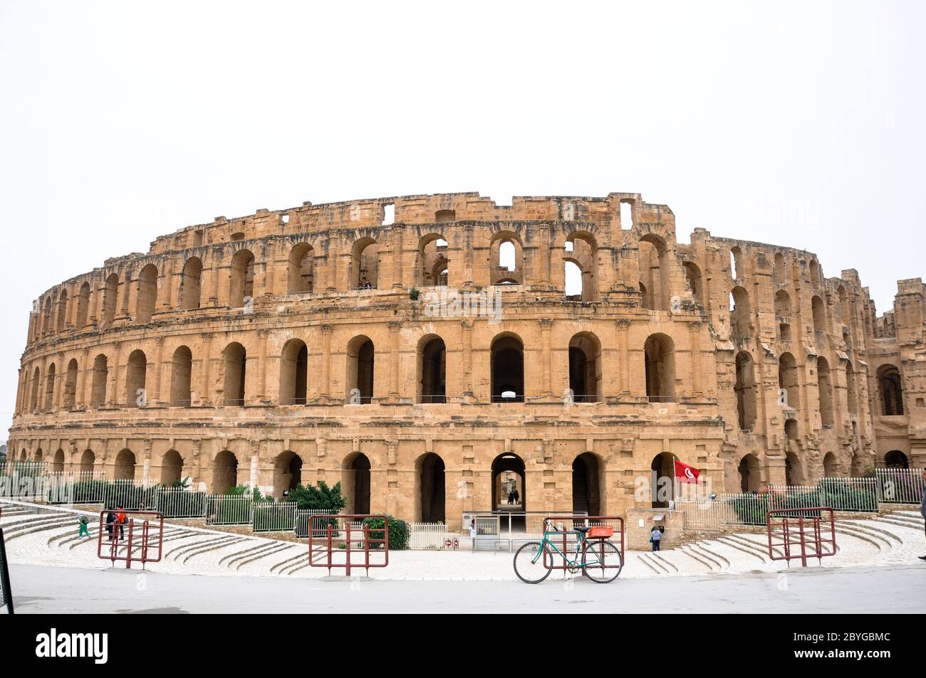 EL DJEM, TUNISIE - 03 février 2009 : photo de l'arène de l'ancien amphithéâtre romain El Jem. Banque D'Images