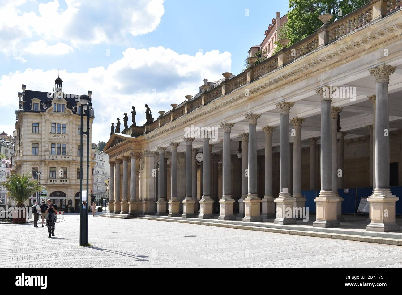 Karlovy Vary (ville thermale), République tchèque, sans la foule habituelle de touristes est vu le 27 mai 2020. (CTK photo/Petr Svancara) Banque D'Images