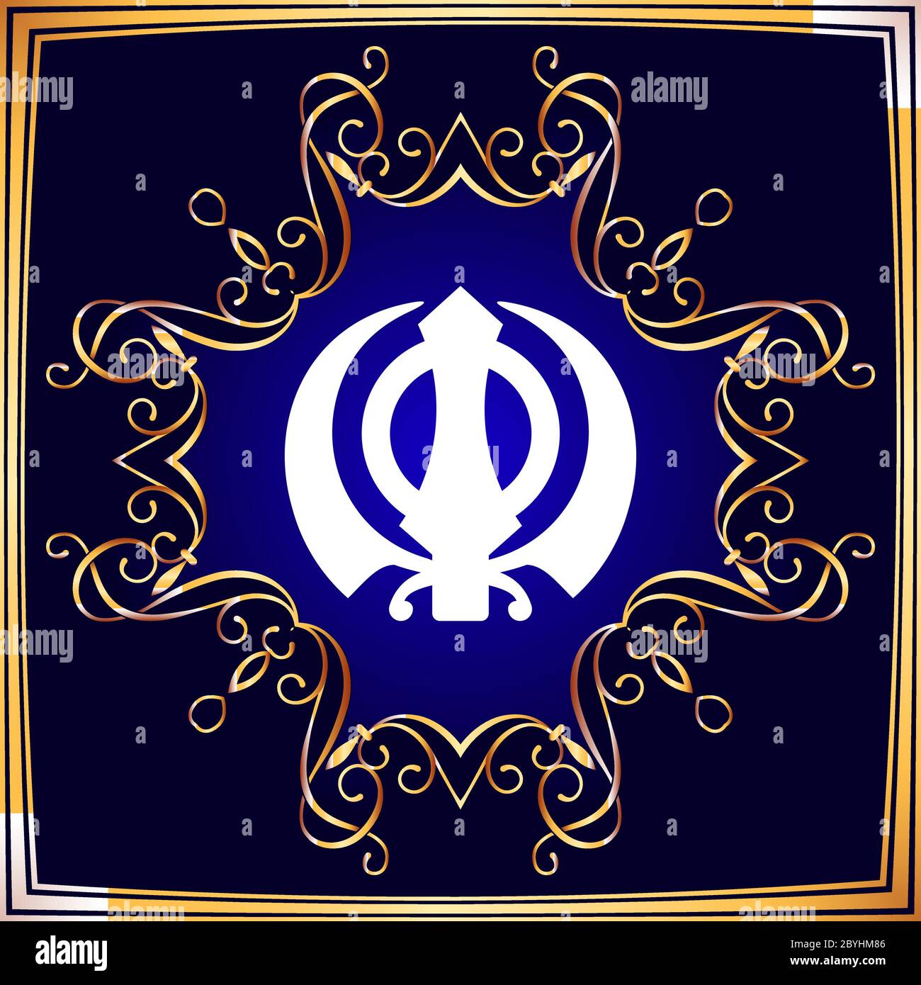 EK Onkar, Khanda Illustration du vecteur du Saint motif Illustration de Vecteur