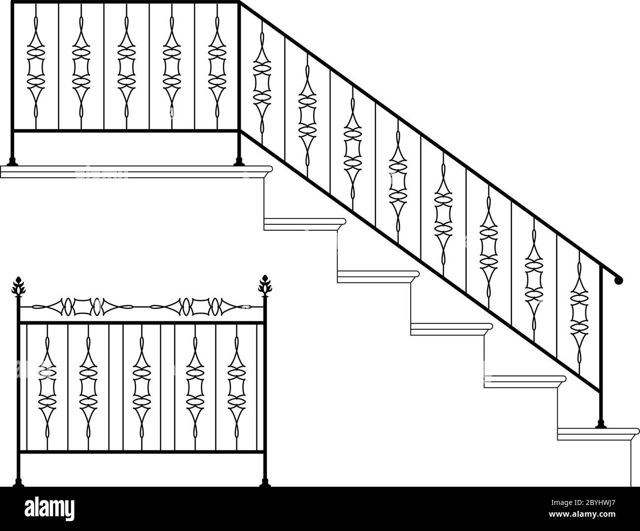 YUDE-L Balustrade D'escalier Ronde En Or, Rampe Intérieure En