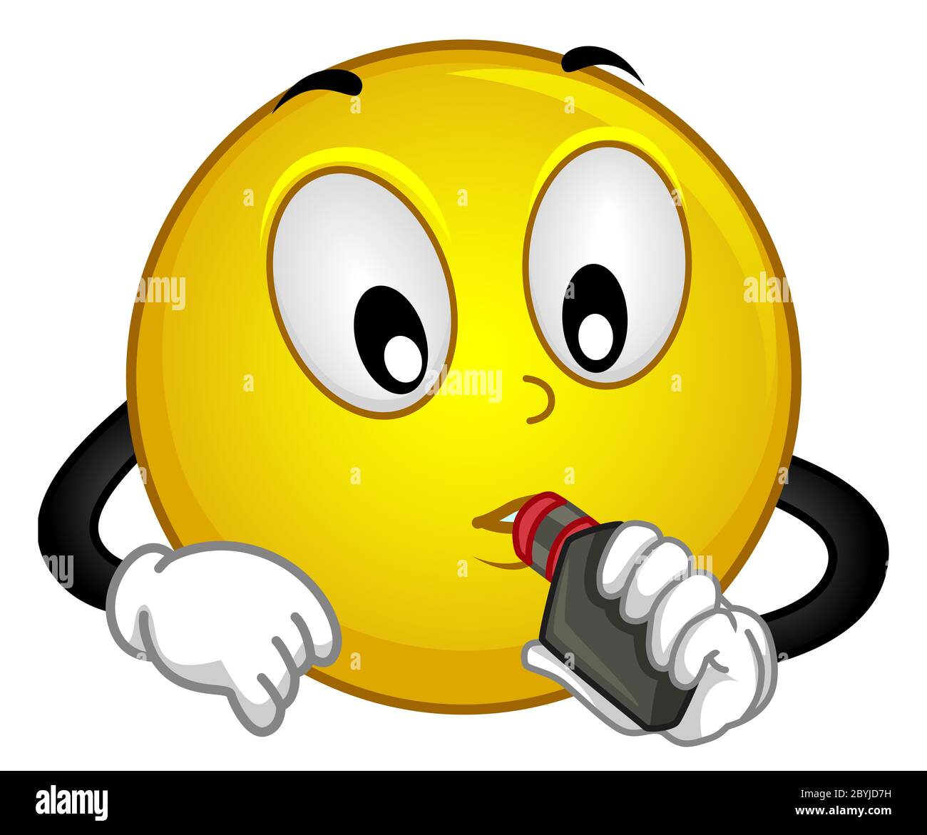 Illustration d'un singe fumeur Smiley Mascot Banque D'Images