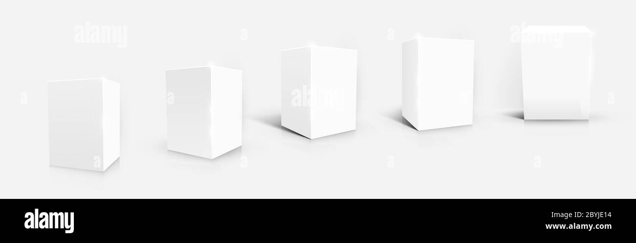 Ensemble de cubes blancs isolés sur fond blanc. Illustration vectorielle Illustration de Vecteur