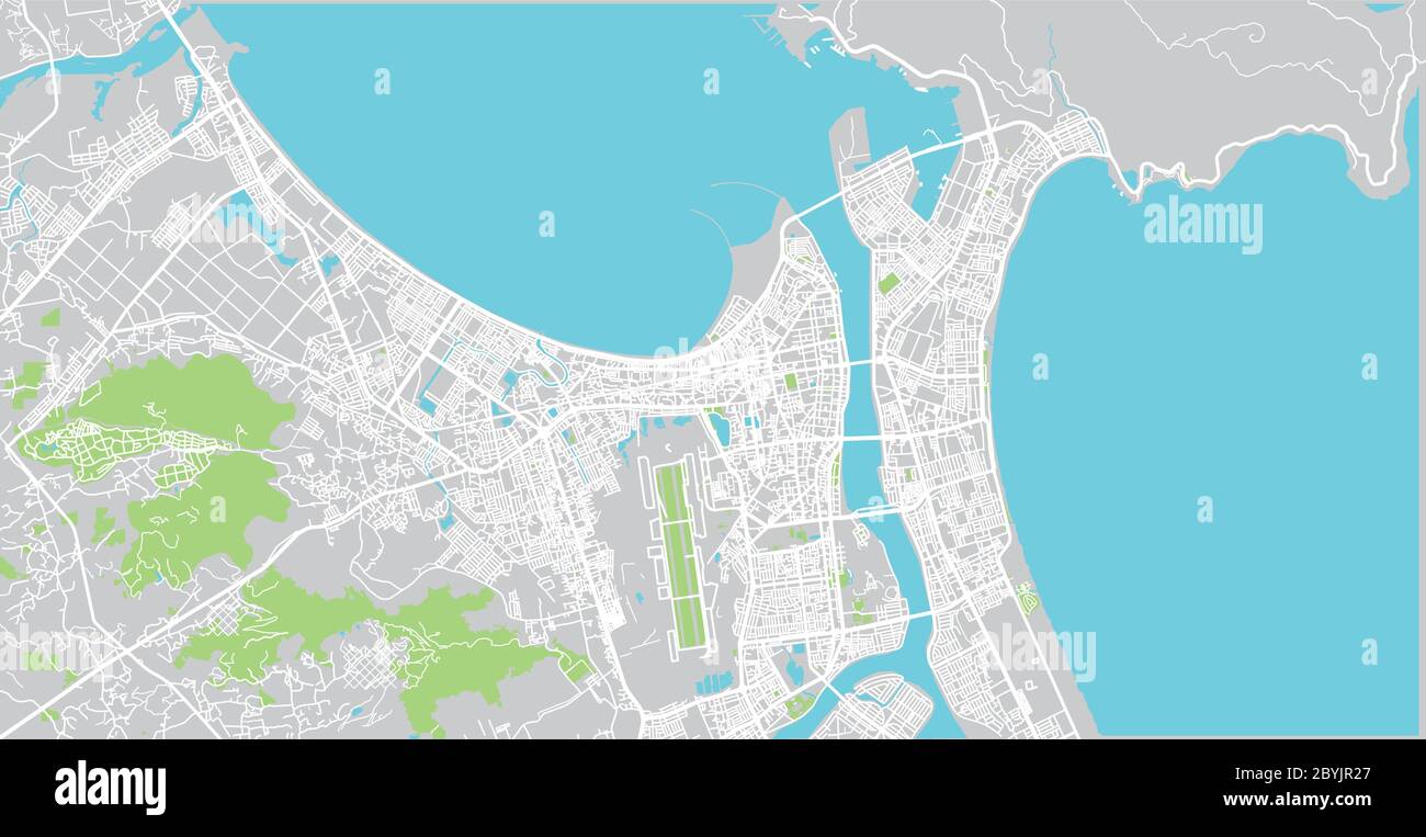 Carte de la ville de Da Nang, Vietnam Illustration de Vecteur