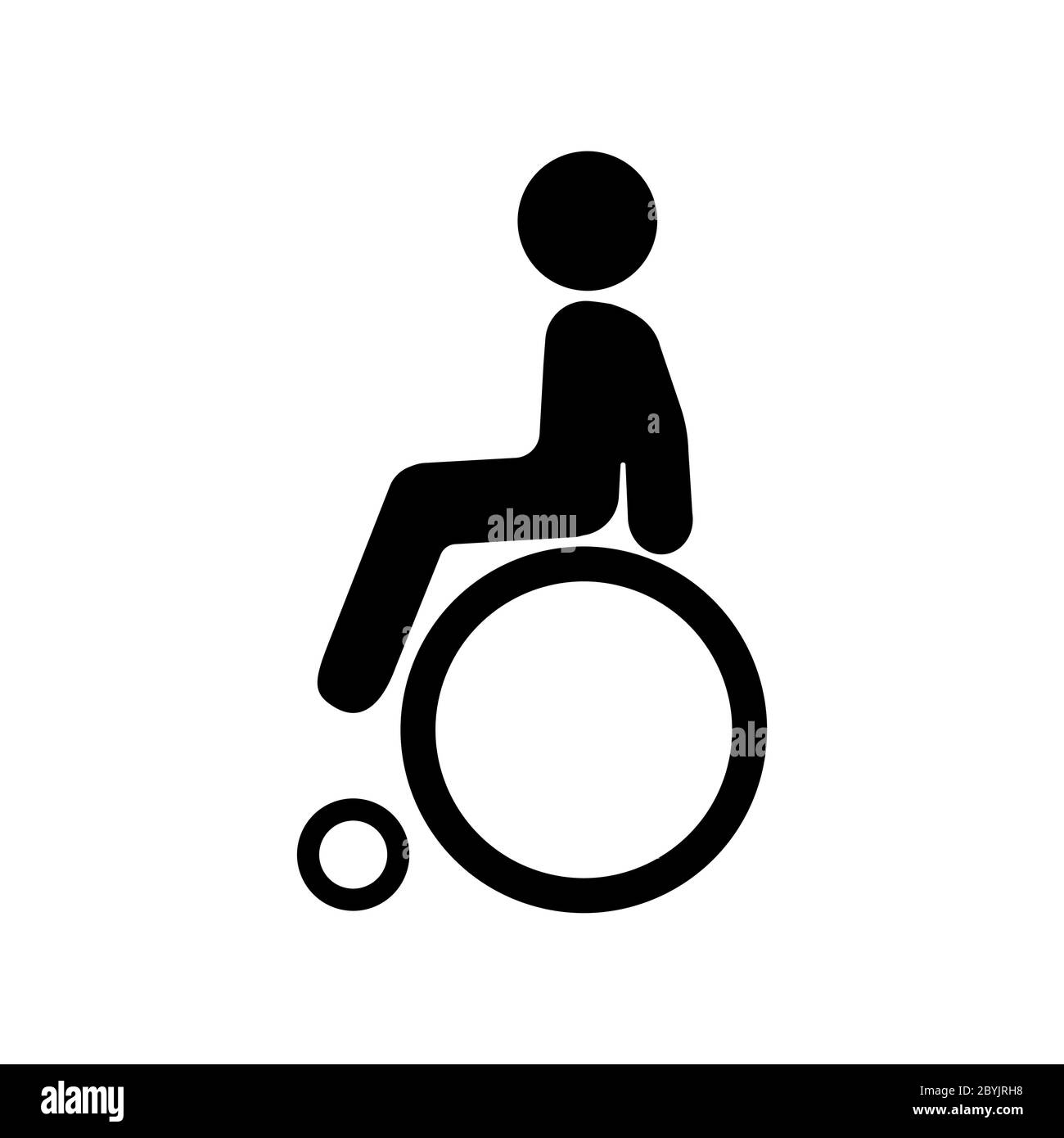 Homme handicapé, invalide ou icône de promenade en noir sur un fond blanc isolé. Vecteur EPS 10. Illustration de Vecteur
