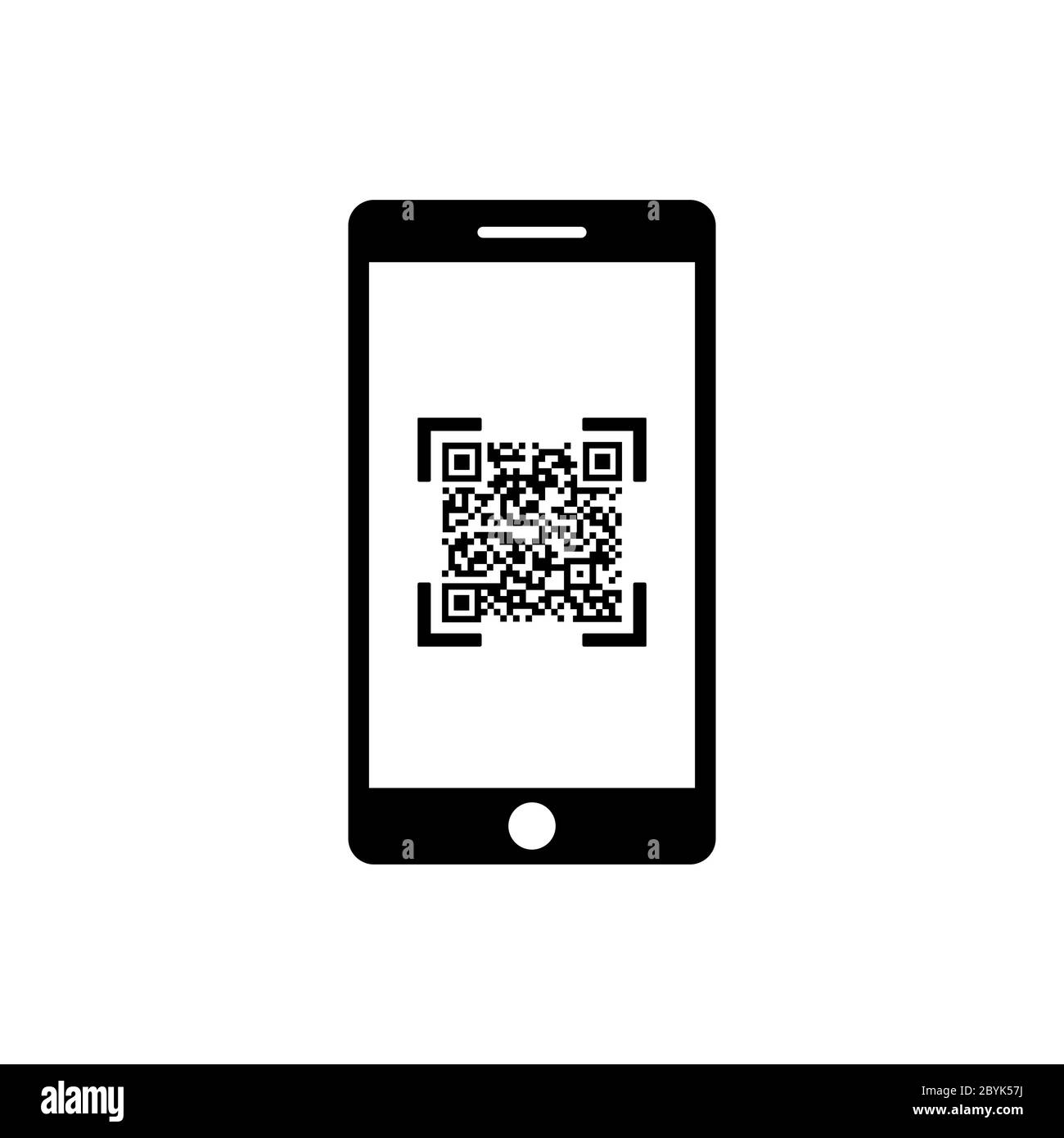 Code QR, scanner avec icône smartphone pour le Web ou symbole noir de  conception appstore isolé sur fond blanc. Vecteur EPS 10 Image Vectorielle  Stock - Alamy