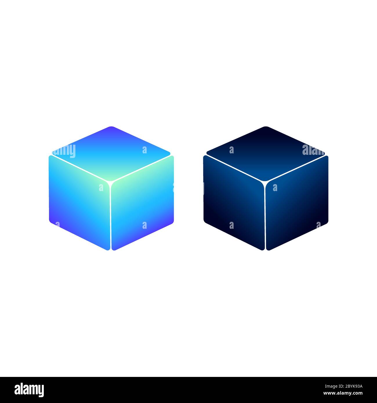 Cube pour le Web et les applications ou boîte, icône de paquet dans concept de conception de couleur moderne sur fond blanc isolé. Vecteur EPS 10. Illustration de Vecteur