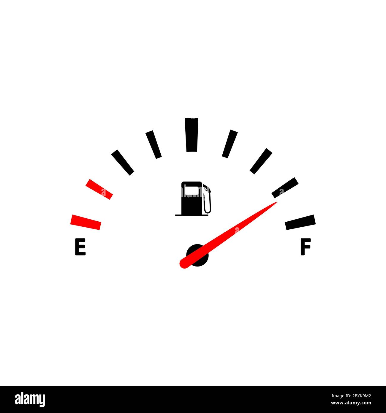 Indicateurs de carburant jauge de gaz ou voiture, icône de réservoir de gaz en noir conception simple sur un fond isolé. Vecteur EPS 10 Illustration de Vecteur
