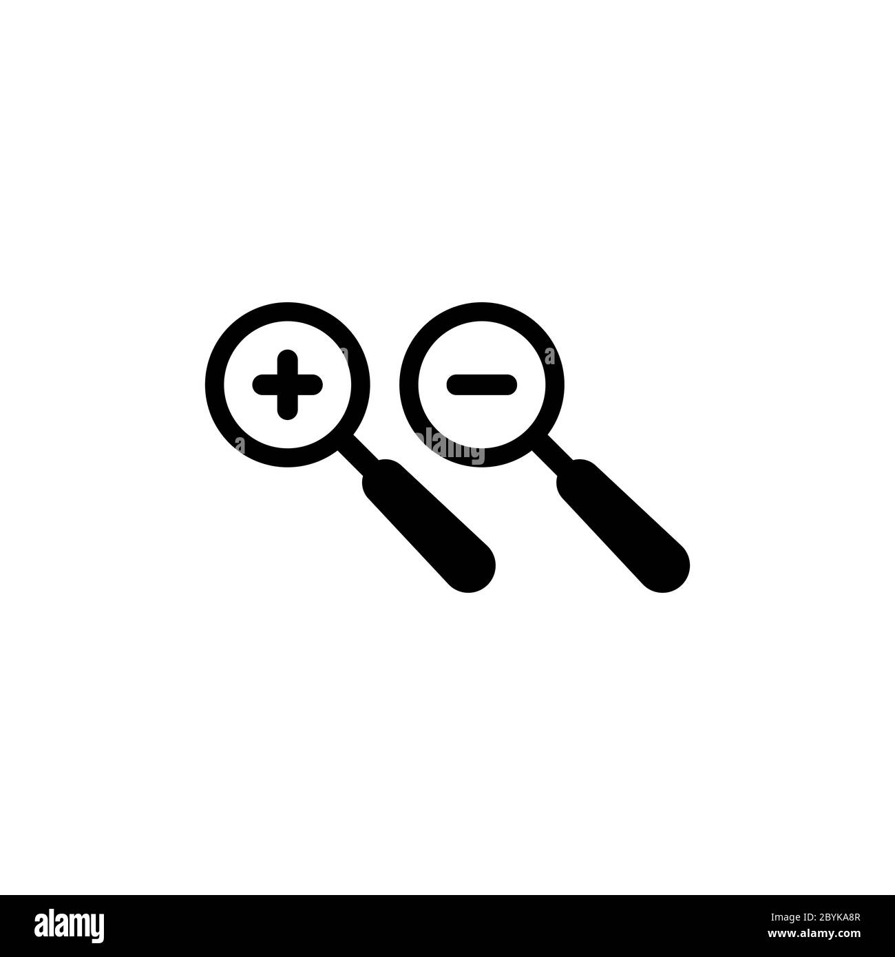 Loupe ou loupe avec zoom, icône plus moins ou augmentation diminution sur un arrière-plan isolé. Vecteur EPS 10. Illustration de Vecteur