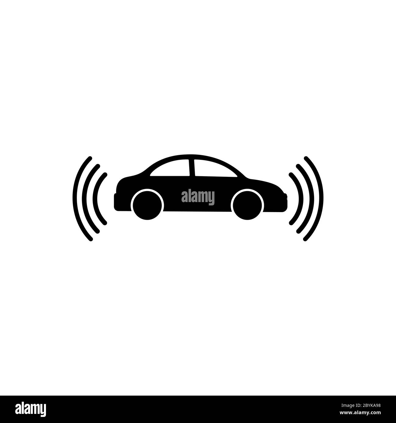 Icône de voiture intelligente en noir conception simple sur un arrière-plan isolé. Vecteur EPS 10. Illustration de Vecteur