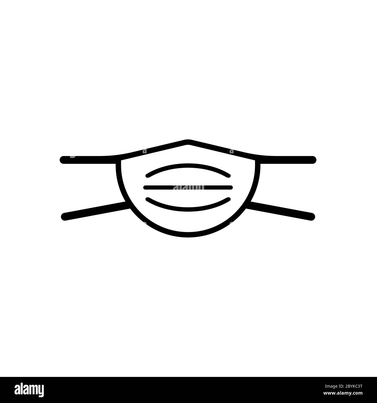 Icône de masque de protection médicale conception simple symbole noir isolé sur fond blanc. Vecteur EPS 10. Illustration de Vecteur