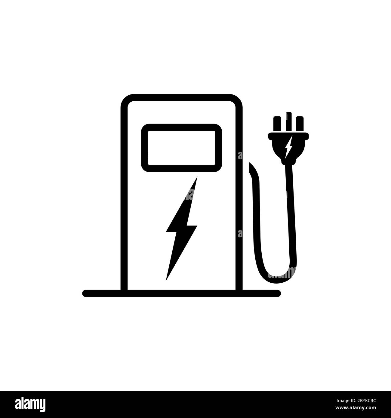 Symbole noir de conception d'icône de station-service ou de centrale électrique isolé sur fond blanc. Vecteur EPS 10. Illustration de Vecteur