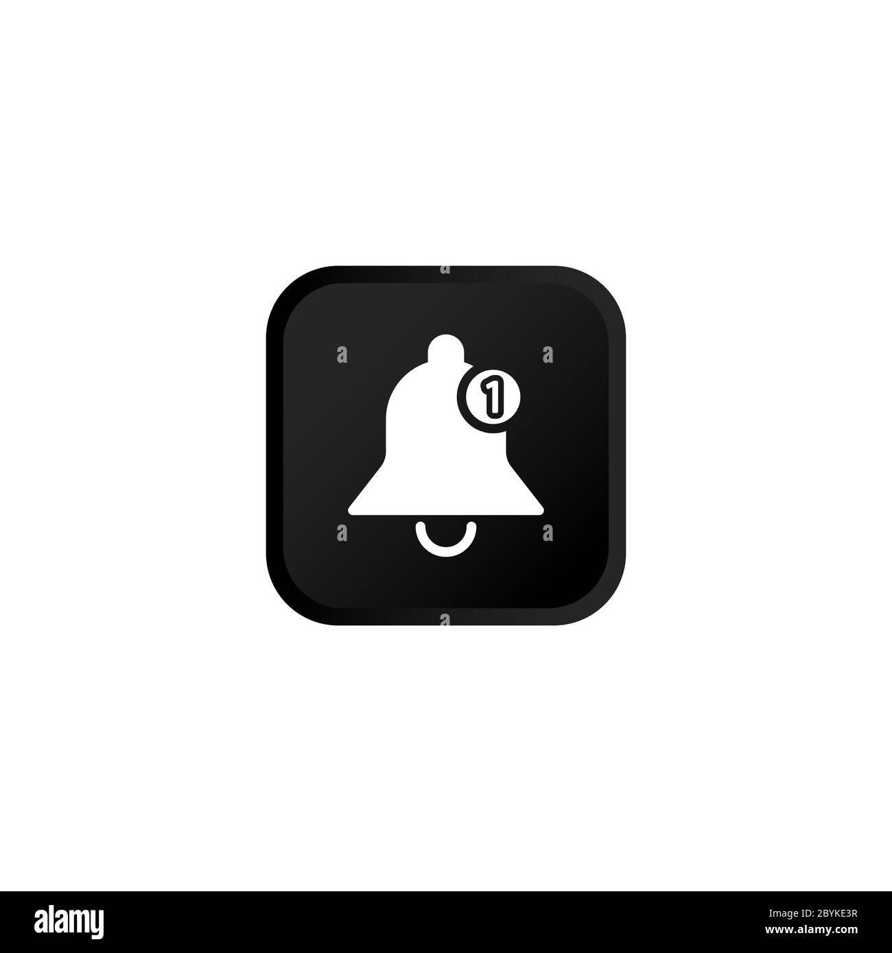 Icône de notification ou de sonnerie bouton moderne pour le web ou le dessin appstore symbole noir isolé sur fond blanc. Vecteur EPS 10. Illustration de Vecteur
