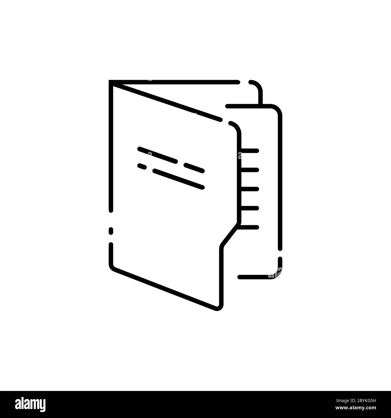 Ligne d'icône de document de dossier en noir conception simple sur un arrière-plan blanc isolé. Vecteur EPS 10 Illustration de Vecteur