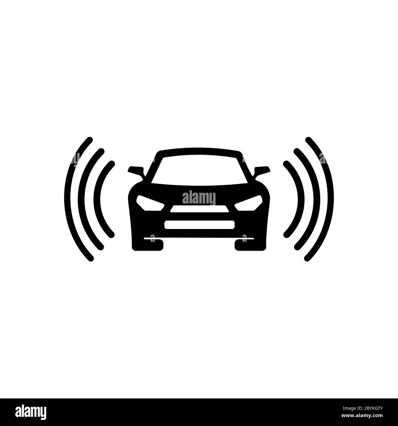 Icône de voiture intelligente en noir conception simple sur un arrière-plan isolé. Vecteur EPS 10. Illustration de Vecteur