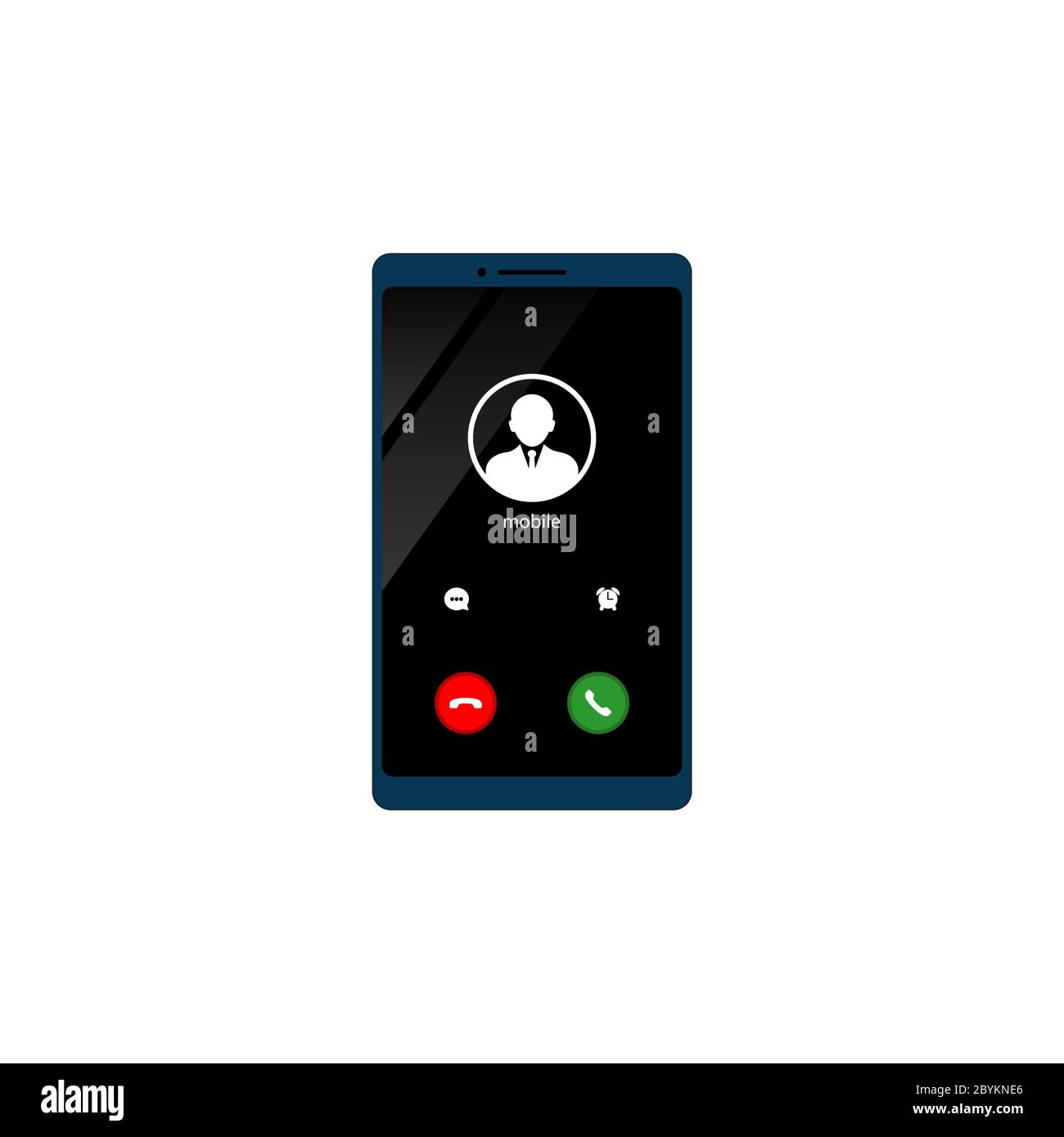 Modèle de défilement d'appel mobile. Appel téléphonique entrant. L'icône du smartphone s'affiche à plat sur un arrière-plan blanc isolé. Vecteur EPS 10 Illustration de Vecteur