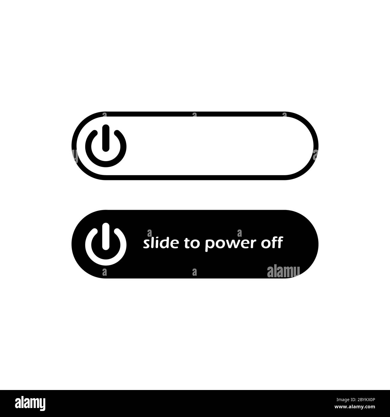 Désactiver le bouton à bascule ou le bouton rond. Icône de l'interrupteur d'alimentation. Symbole de bouton signe en noir, blanc, concept de design de couleur sur fond blanc isolé Illustration de Vecteur