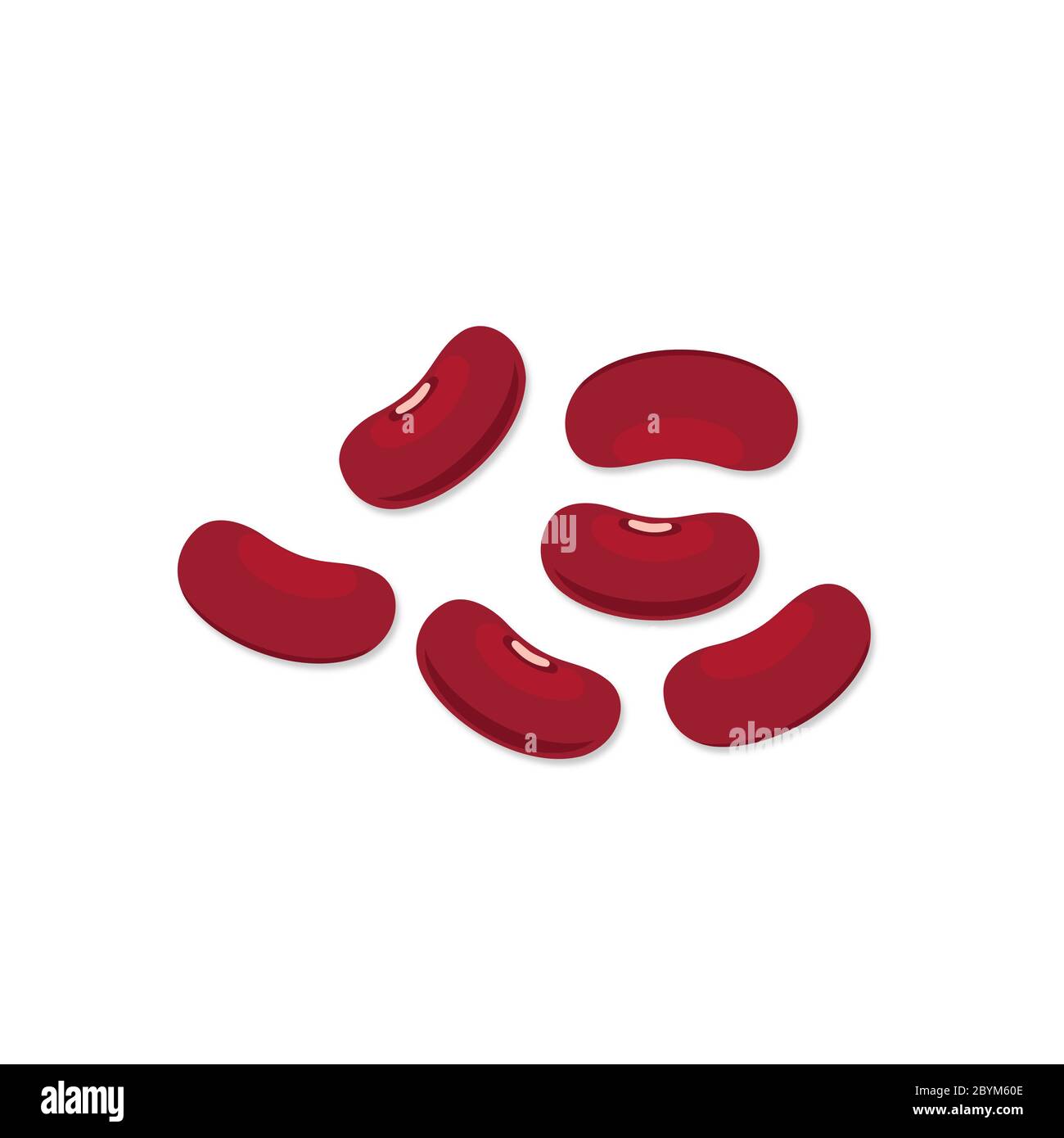 Icône de haricots rouges plate sur blanc Illustration de Vecteur