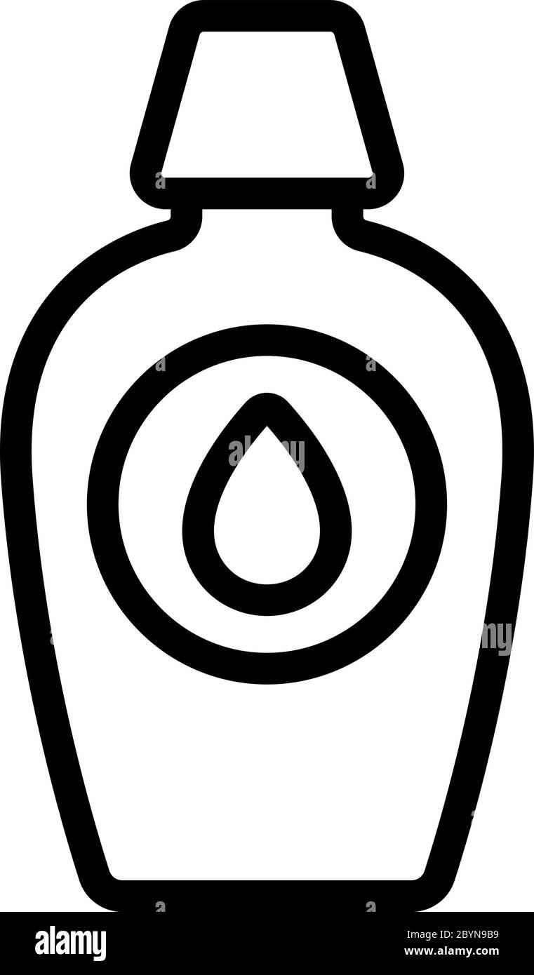 illustration du contour vectoriel de l'icône de goutte de liquide du démaquillant Illustration de Vecteur