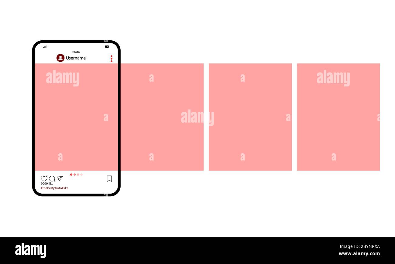 Maquette d'écran d'application de réseau social mobile ou modèle de page de messagerie réseau sur fond blanc isolé. Vecteur EPS 10. Illustration de Vecteur