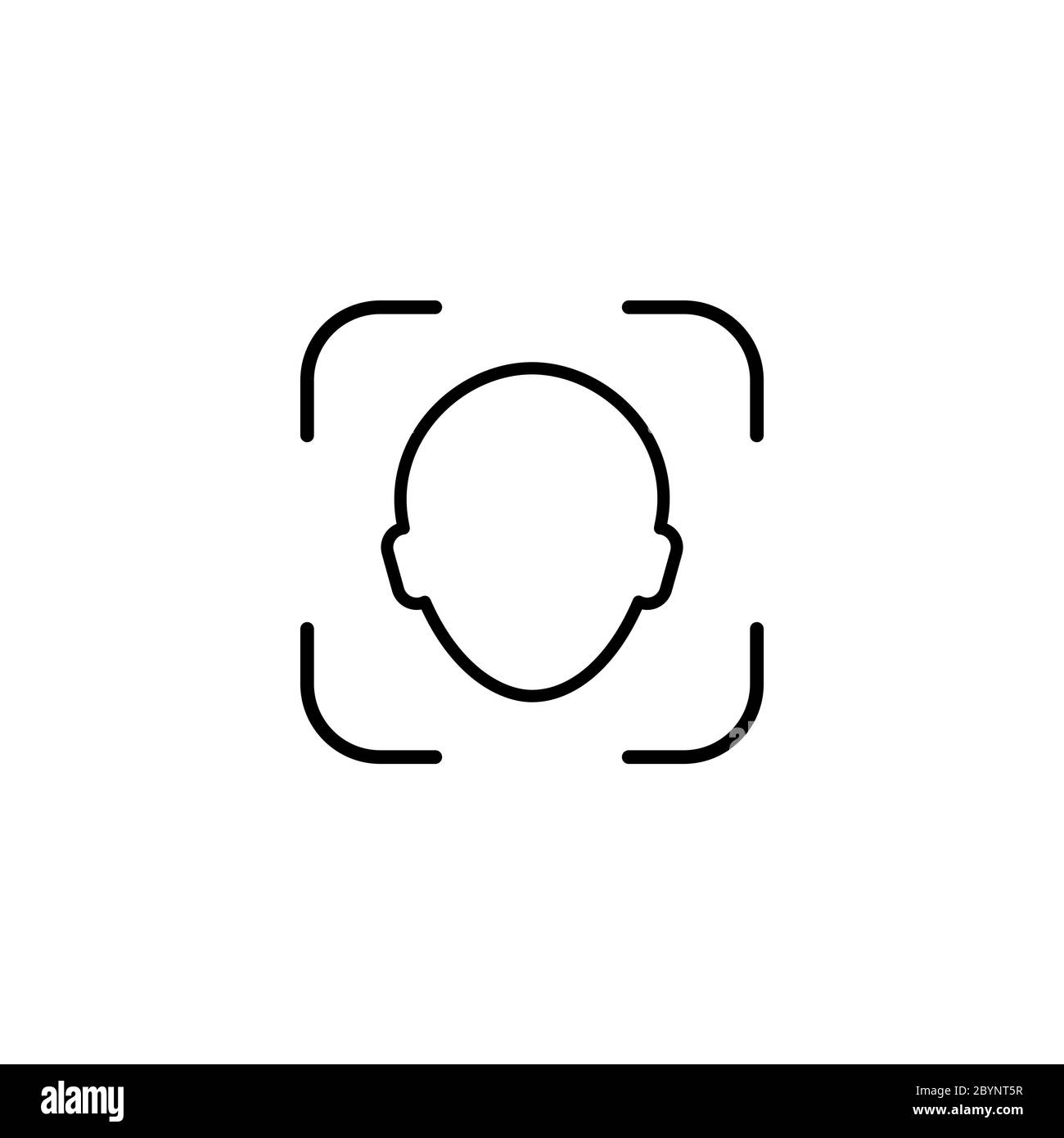 Icône face. Identification du système de reconnaissance faciale ligne de balayage de visage sur un arrière-plan blanc isolé. Vecteur EPS 10 Illustration de Vecteur