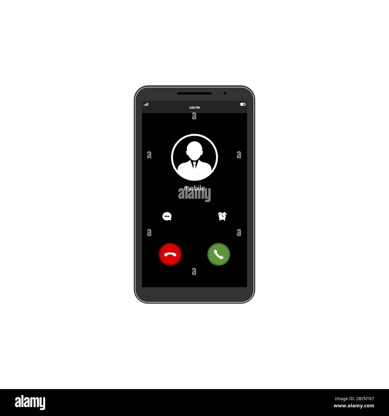 Modèle de défilement d'appel mobile. Appel téléphonique entrant. L'icône du smartphone s'affiche à plat sur un arrière-plan blanc isolé. Vecteur EPS 10. Illustration de Vecteur