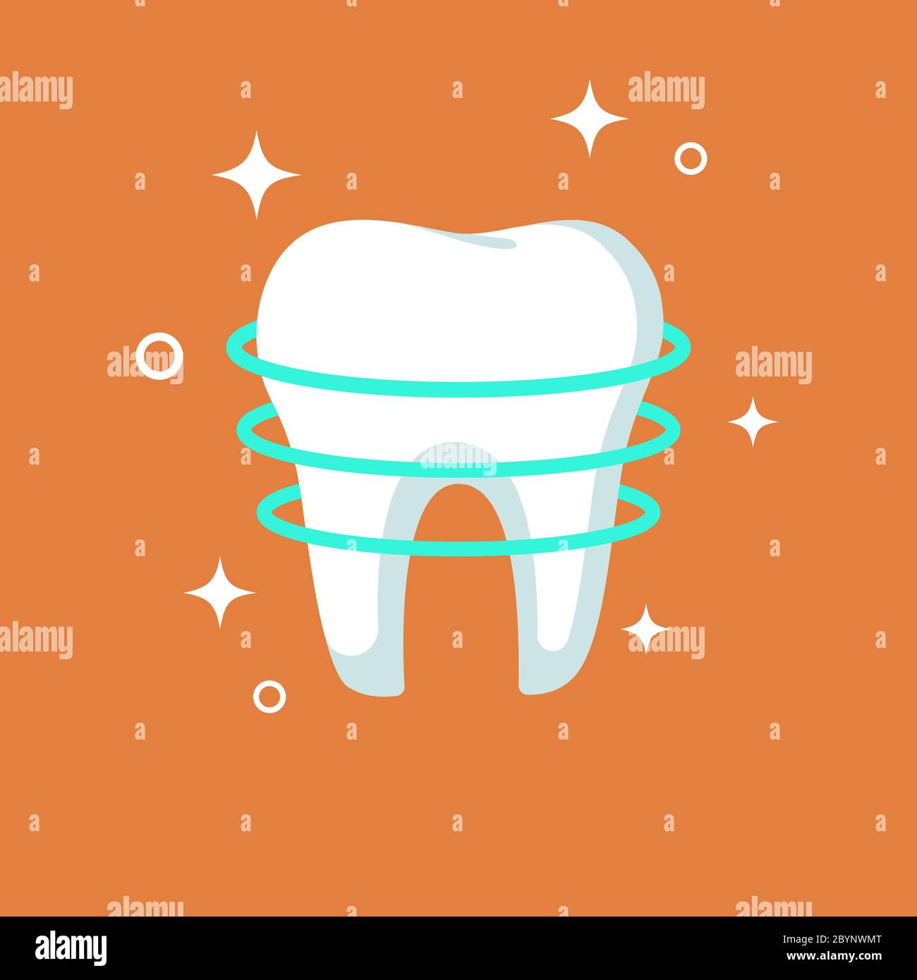 Icône de nettoyage et de dents blanches. Santé bucco-dentaire, pictogramme de stomatologie, logo du symbole de médecine sur fond blanc isolé. Vecteur EPS 10 Illustration de Vecteur