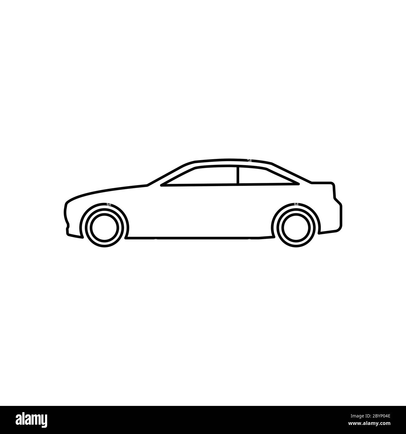 Logo de contour d'icône de voiture sur fond blanc isolé. Vecteur EPS 10 Illustration de Vecteur