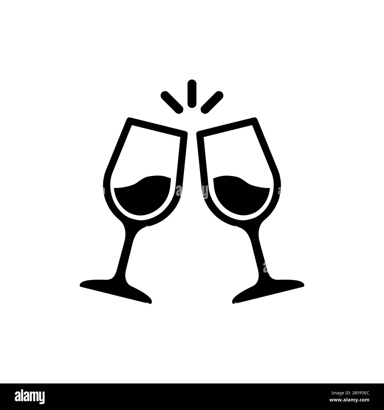 Les icônes de verres sont à la santé. Vin sur fond blanc isolé. Vecteur EPS  10 Image Vectorielle Stock - Alamy