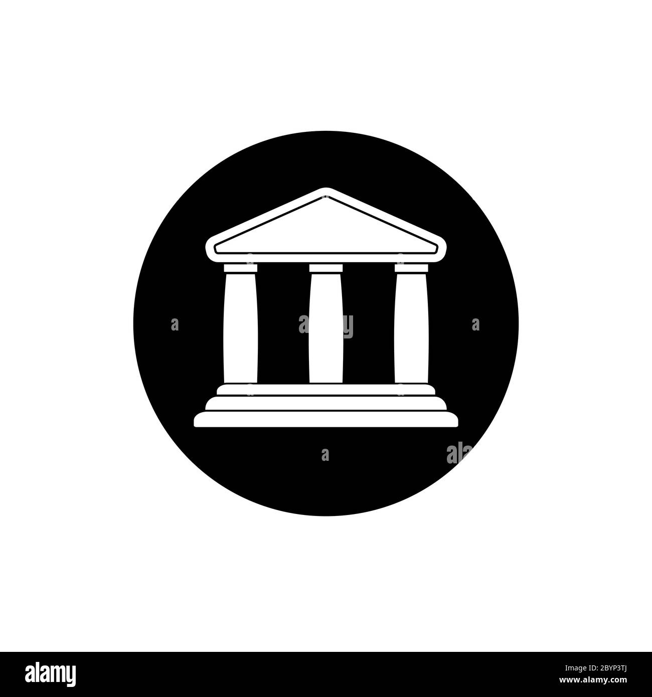 Icône du musée du théâtre de l'université. Grèce classique panneau d'architecture romaine sur fond blanc isolé. Vecteur EPS 10. Illustration de Vecteur