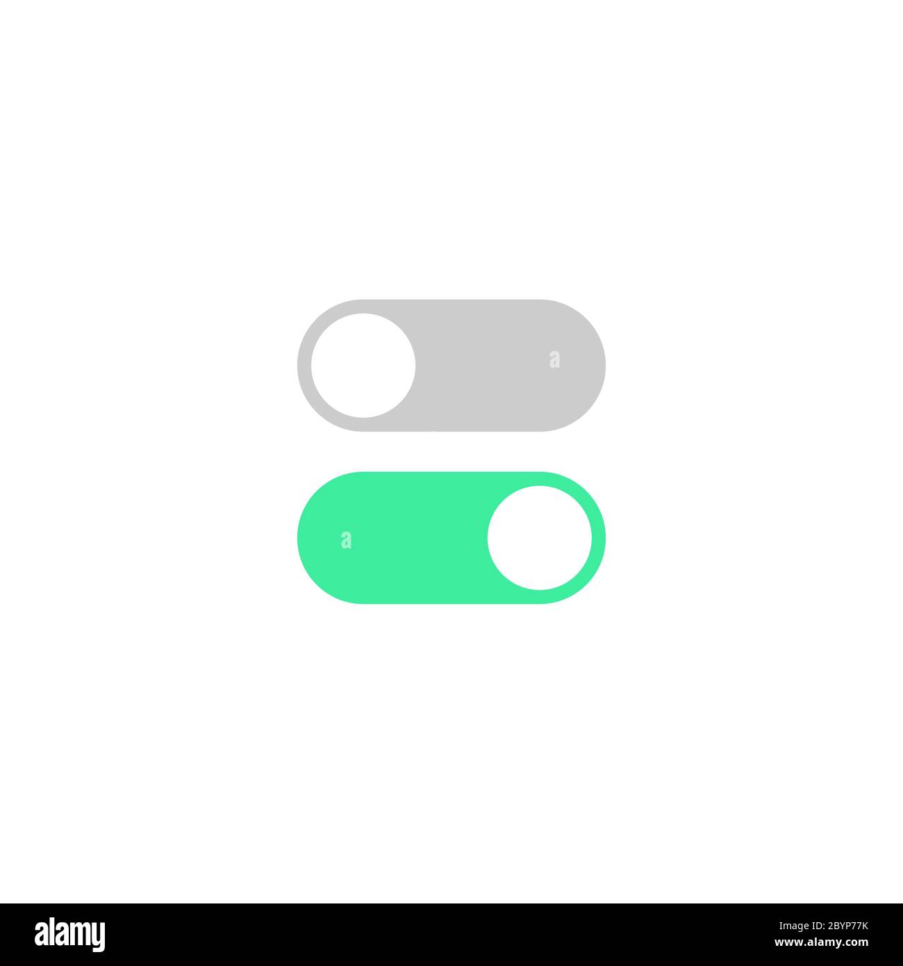 Icône des boutons de commutation on off sur fond blanc isolé. Vecteur EPS 10 Illustration de Vecteur