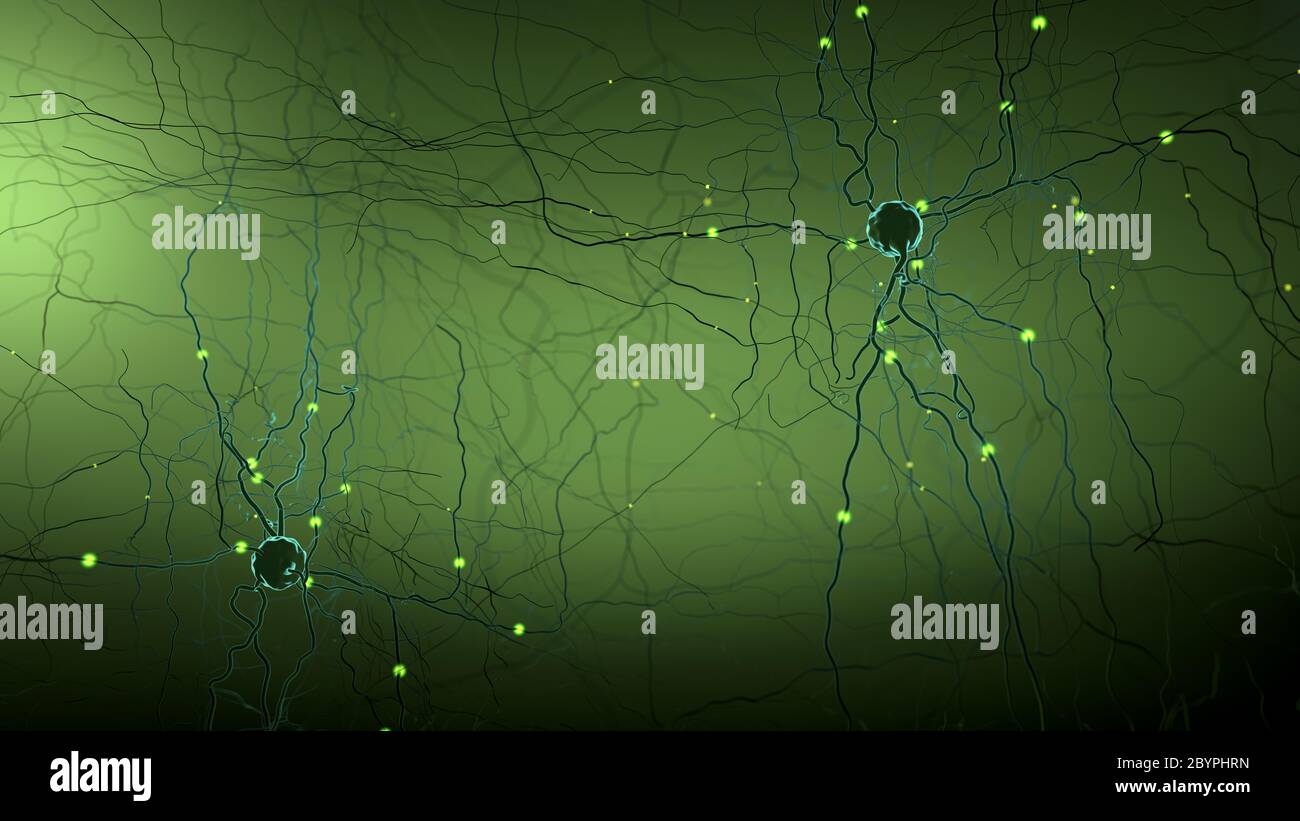 Illustration 3d du signal transmettant le neurone ou la cellule nerveuse Banque D'Images