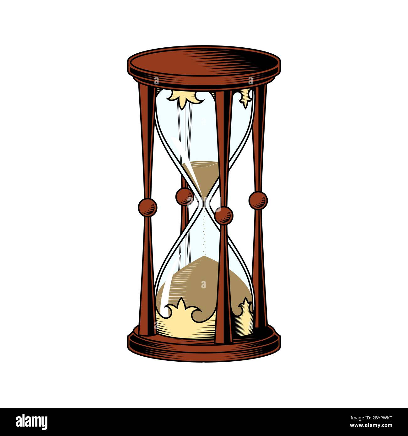 HourGlass sur fond blanc. Dessin vectoriel. Illustration couleur. Illustration de Vecteur