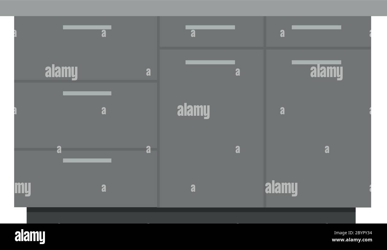 Illustration isolée plate de l'armoire de cuisine à icône vectorielle Illustration de Vecteur