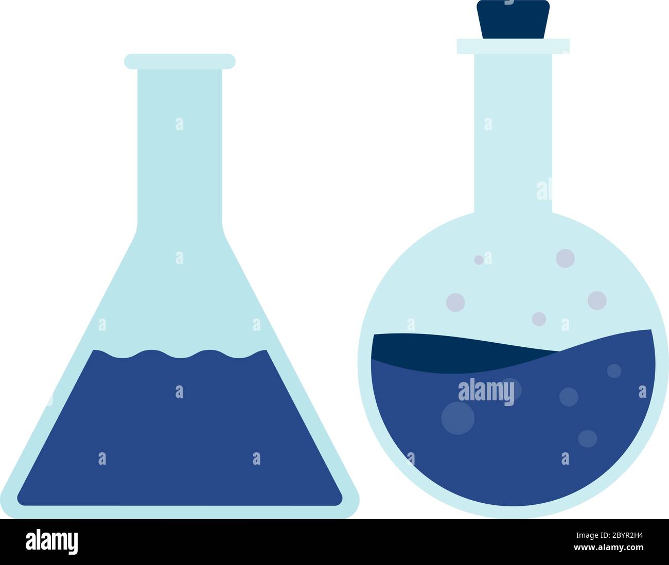 Flacon en verre rond et triangulaire, vecteur Icon, isolé à plat Illustration de Vecteur