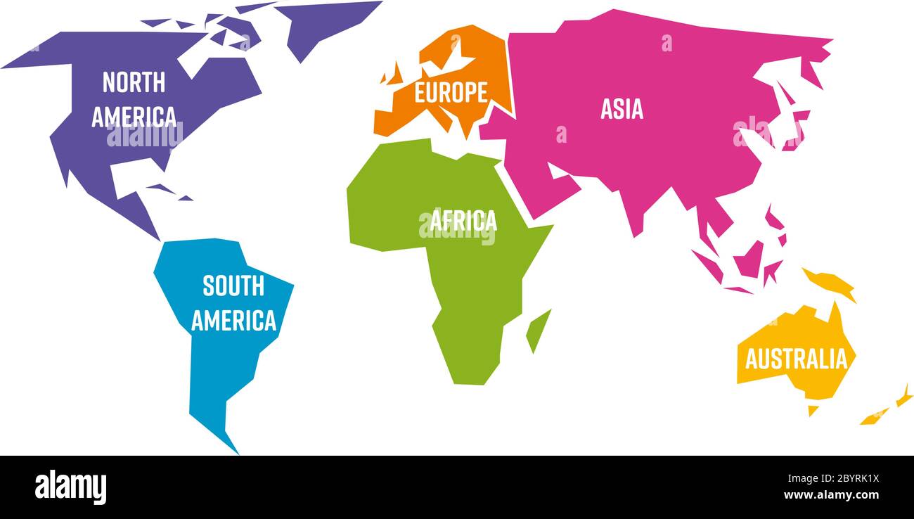 Carte Du Monde Simplifi e Divis e En Six Continents Am rique Du Sud Carte Du Monde Simplifi e Divis e En Six Continents Am rique Du Sud