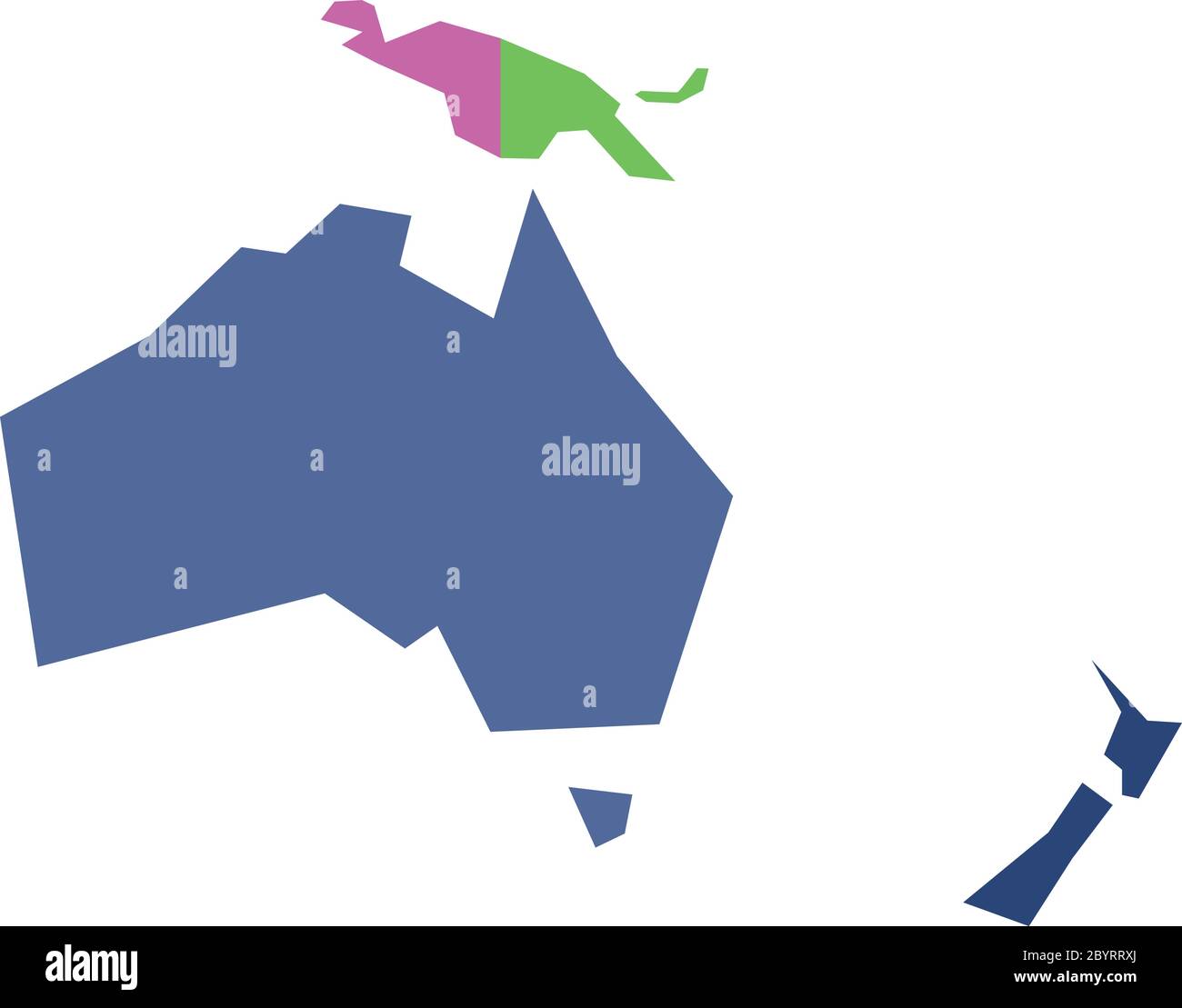 Carte politique infographique très simplifiée de l'Australie et de l'Océanie. Illustration de vecteur géométrique simple. Illustration de Vecteur