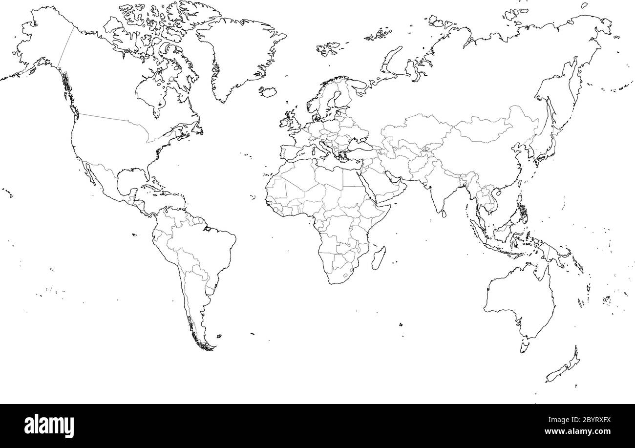 Carte du monde vierge. Illustration vectorielle Image Vectorielle Stock Alamy