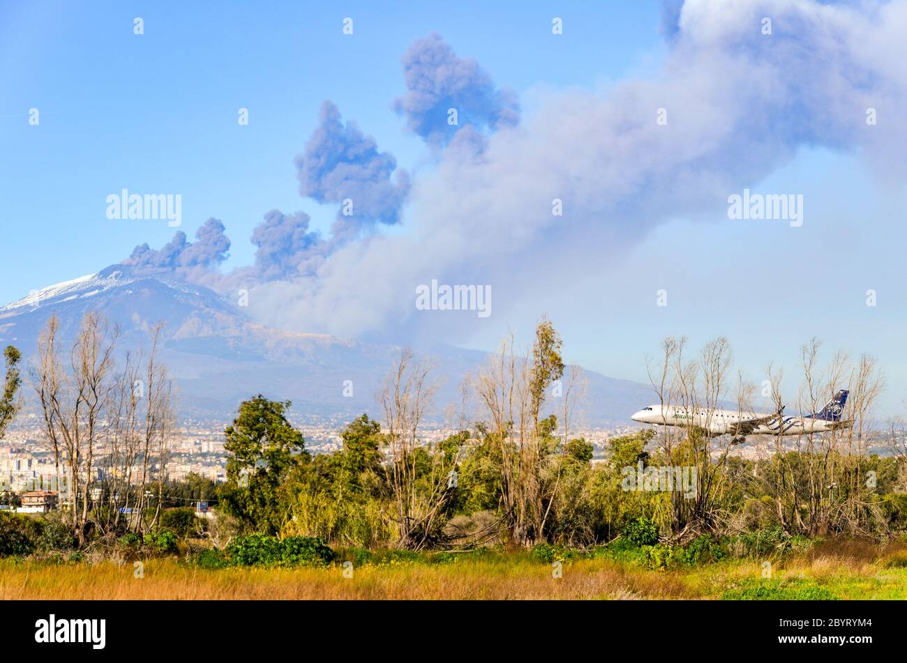 Éruption de l'Etna (Sicile, Italie) le 24 décembre 2018 Banque D'Images