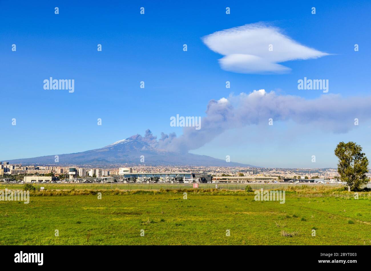 Éruption de l'Etna (Sicile, Italie) le 24 décembre 2018 Banque D'Images