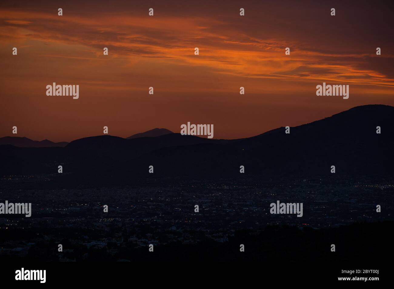 Coucher du soleil en Grèce Banque D'Images