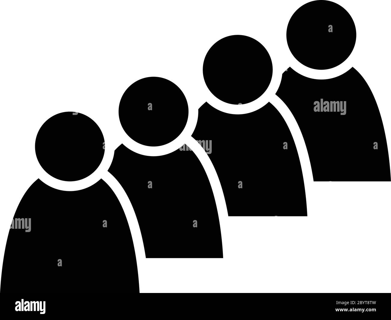 icône 4 personnes. Groupe de personnes. Pictogramme humain simplifié. Icône moderne simple vecteur plat. Illustration de Vecteur