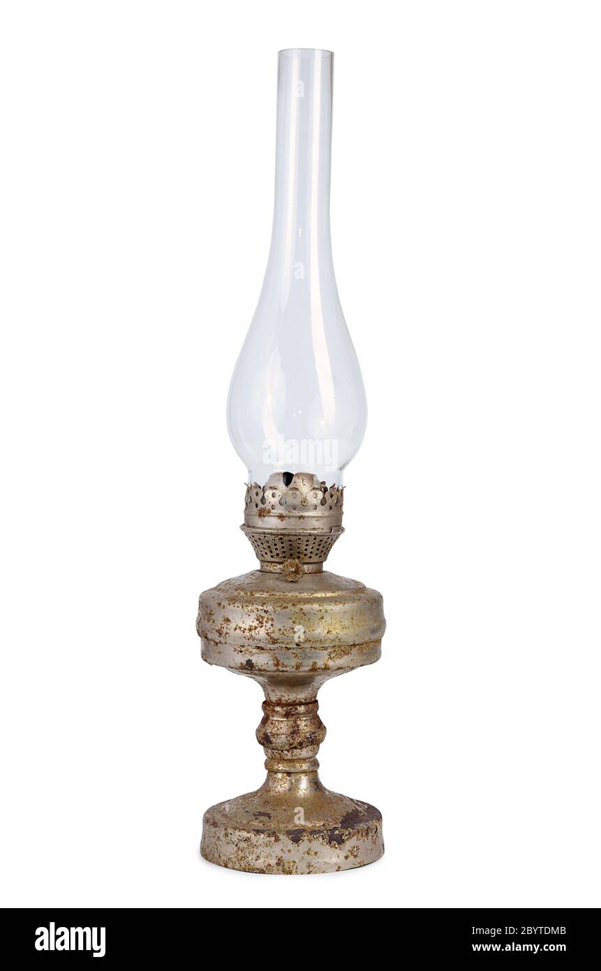 Une lampe à huile antique isolé sur fond blanc Photo Stock - Alamy