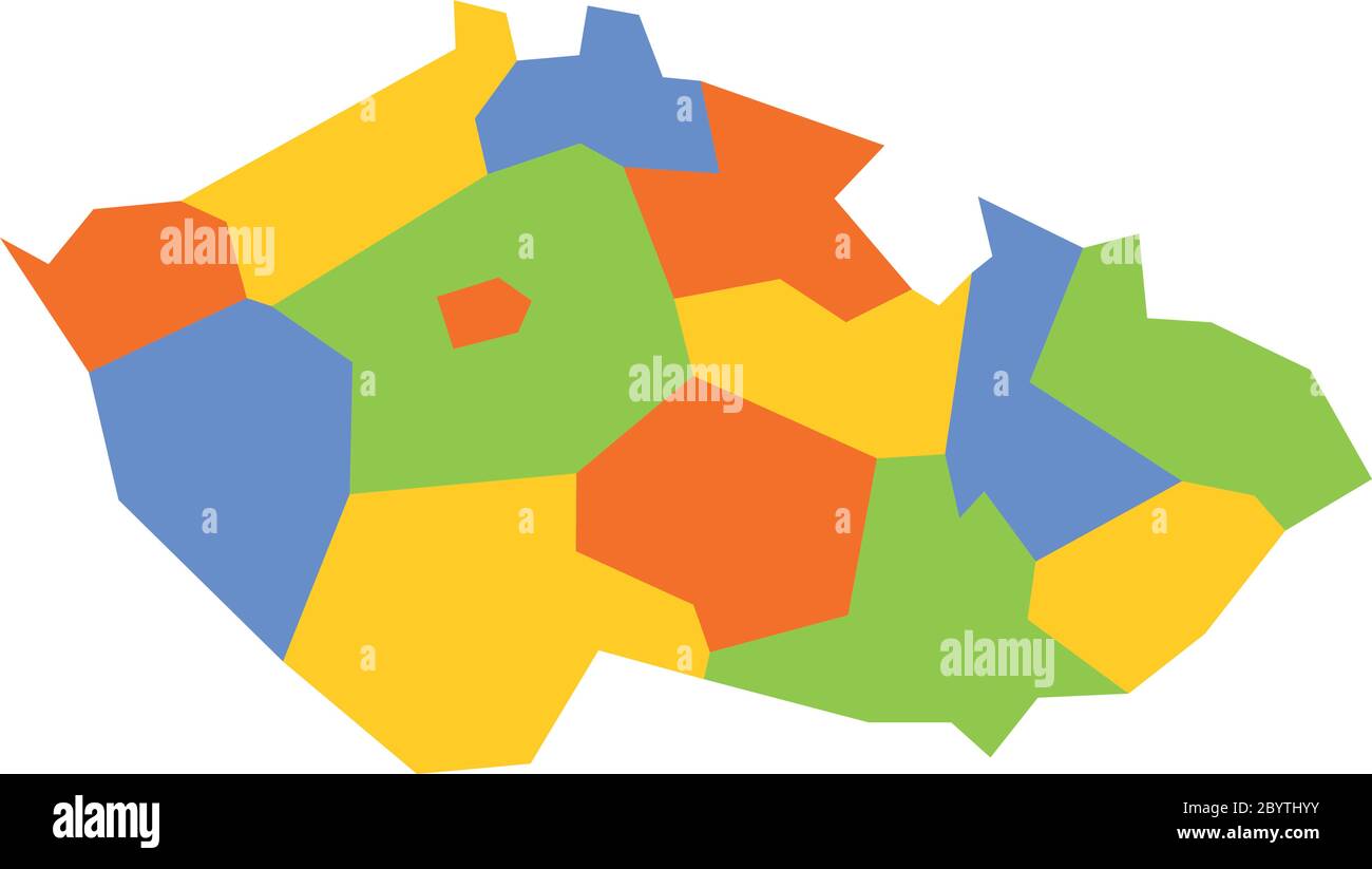 Carte de la République tchèque divisée en régions administratives. Illustration vectorielle. Illustration de Vecteur
