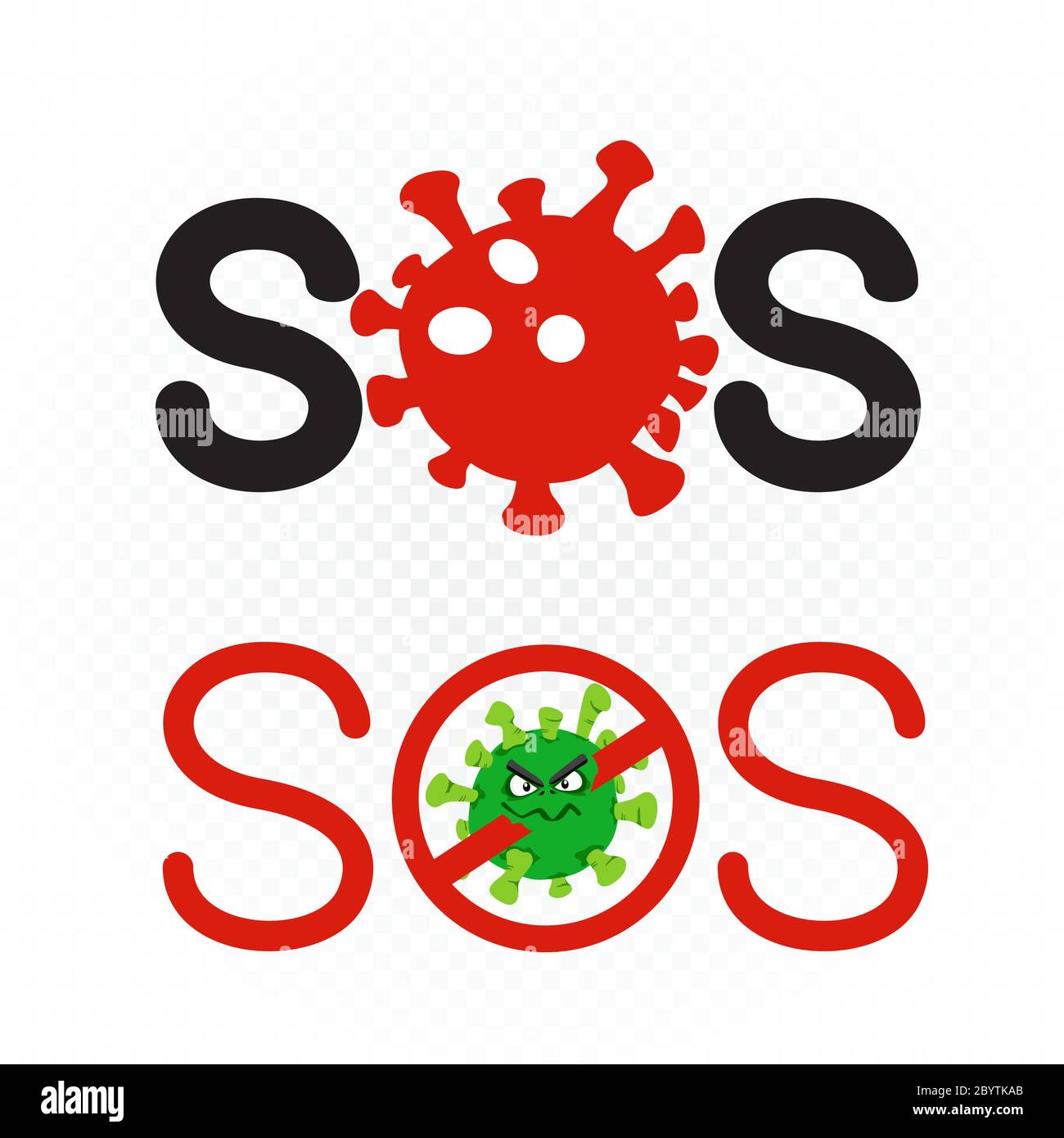 jeu de symboles du signe sos du coronavirus Illustration de Vecteur