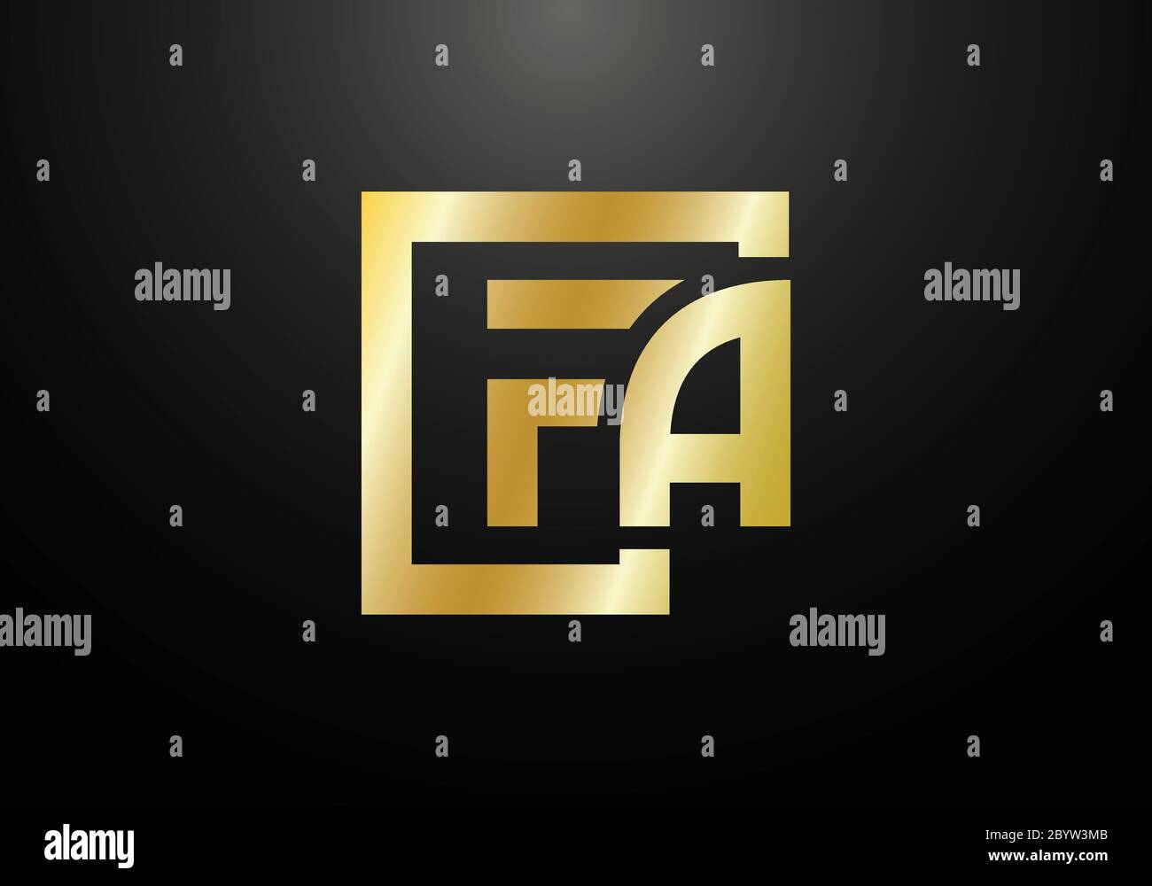 Modèle vectoriel de conception de logo FA de lettre de monogramme initiale. Logo FA Letter Illustration de Vecteur
